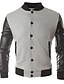 cheap Men&#039;s Jackets &amp; Coats-Men&#039;s Long Sleeve Casual Jacket,Cotton / Polyester / Cotton Blend Solid Black / Blue / Red / Gray