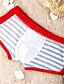 tanie Odzież kąpielowa męska-Męskie Stroje kąpielowe Doły Kostium kąpielowy Prążki Czerwony Kostiumy kąpielowe