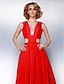 cheap Special Occasion Dresses-A-Line Prom Formal Evening Dress Plunging Neck Sleeveless Floor Length Taffeta with Sash / Ribbon Pleats 2021