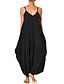 cheap Women&#039;s Jumpsuits &amp; Rompers-Women&#039;s Plus Size Casual / Daily Black Jumpsuit Solid Colored Backless Cotton / Harem