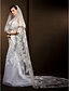 cheap Wedding Veils-One-tier Lace Applique Edge Wedding Veil Cathedral Veils with 102.36 in (260cm) Tulle