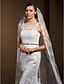 cheap Wedding Veils-One-tier Lace Applique Edge Wedding Veil Cathedral Veils with 118.11 in (300cm) Tulle