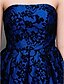cheap Cocktail Dresses-A-Line Elegant High Low Cocktail Party Prom Dress Strapless Sleeveless Asymmetrical Lace with Lace 2021