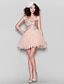 cheap Special Occasion Dresses-Ball Gown Sparkle &amp; Shine Dress Homecoming Cocktail Party Short / Mini Sleeveless Sweetheart Tulle with Crystals Beading Sequin 2023