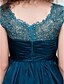 cheap Prom Dresses-A-Line Dress Cocktail Party Prom Short / Mini Short Sleeve Illusion Neck Satin Chiffon with Ruched Beading 2023