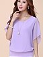 cheap Plus Size Tops-Women&#039;s T shirt Solid Colored Plus Size Round Neck Ruffle Short Sleeve Tops Wine White Black