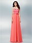 cheap Special Occasion Dresses-A-Line Dress Formal Evening Floor Length Scoop Neck Chiffon with Sash / Ribbon Beading Appliques 2024