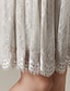 Χαμηλού Κόστους Φορέματα Παρανύμφων-Βραδινή τουαλέτα / Γραμμή Α Με Κόσμημα Μέχρι το γόνατο Δαντέλα Φόρεμα Παρανύμφων με Δαντέλα / Πλισέ