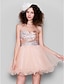 cheap Special Occasion Dresses-Ball Gown Sparkle &amp; Shine Dress Homecoming Cocktail Party Short / Mini Sleeveless Sweetheart Tulle with Crystals Beading Sequin 2023