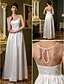 cheap Cufflinks-Sheath / Column Scoop Neck Floor Length Tulle Made-To-Measure Wedding Dresses with Draping by LAN TING BRIDE®