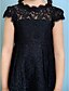 cheap Junior Bridesmaid Dresses-Princess / A-Line Jewel Neck Tea Length Lace Junior Bridesmaid Dress with Pleats / Natural