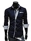 cheap Men&#039;s Dress Shirts-Men&#039;s Shirt Dress Shirt Solid Colored Spread Collar Wine White Black Navy Blue Long Sleeve Plus Size Daily Work Basic Slim Tops Cotton Business / Spring / Fall