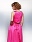 abordables Robes de bal de promo-Fourreau / Colonne Bijoux Longueur Sol Satin Deux Pièces Soirée Formel Robe avec par TS Couture®