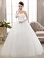 cheap Wedding Dresses-Ball Gown Strapless Floor Length Lace Made-To-Measure Wedding Dresses with Beading / Appliques by