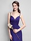 cheap Bridesmaid Dresses-Sheath / Column Bridesmaid Dress Spaghetti Strap Sleeveless Open Back Floor Length Chiffon with Criss Cross / Ruched