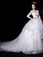 זול שמלות כלה-שמלות חתונה נשף עם תכשיטים חצי שרוול שובל קורט תחרה שמלות כלה עם חרוזים אפליקציות קיץ 2023 מסיבת חתונה, בגדי נשים