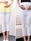 preiswerte Umstandsbekleidung Unterteile-Damen Freizeit Schwangerschaft Alltag Ausgehen Eng Hose - Solide Reine Farbe Weiß Schwarz M / L / XL