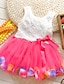 cheap Dresses-Girl&#039;s Floral Dress,Cotton Summer Sleeveless Yellow Fuchsia Pink