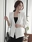 cheap Women&#039;s Blazers &amp; Jackets-Women&#039;s Blazer Regular Solid Colored Spring Cotton White / Black
