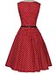 cheap Vintage Dresses-Women&#039;s Going out Vintage Cotton Loose Sheath Skater Dress - Polka Dot Pleated Boat Neck
