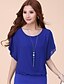 cheap Women&#039;s Blouses &amp; Shirts-Women&#039;s Plus Size Butterfly Sleeves Cotton Blouse - Solid Colored / Summer