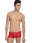 preiswerte Exotische Herrenunterwäsche-Herrn Sexy Kurze Boxershorts Solide Niedrige Taillenlinie Weiß Schwarz Rot M L XL