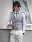 cheap Vests-Gray Cotton Tailored Fit Suit Vest