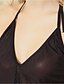 tanie Body seksowne-Damskie Siateczka Puszysta Koszulka na ramiączkach Bielizna nocna - Koronka Solidne kolory Czarny S M L