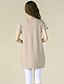 cheap Women&#039;s T-shirts-Casual / Daily T-shirt Print Short Sleeve Tops Cotton Simple Dark Pink Beige
