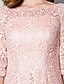 voordelige Moeder van de bruid jurk-Strak / kolom Bateau Neck Kort / Mini Kant Bruidsmoederjurken met Appliqués / Kant / Plooien door LAN TING BRIDE® / Illusie