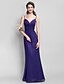 cheap Bridesmaid Dresses-Sheath / Column Bridesmaid Dress Spaghetti Strap Sleeveless Open Back Floor Length Chiffon with Criss Cross / Ruched