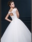 cheap Wedding Dresses-A-Line V Neck Floor Length Tulle Made-To-Measure Wedding Dresses with Beading / Pearl / Appliques by LAN TING Express / Sparkle &amp; Shine