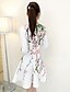 cheap Print Dresses-Women&#039;s Floral Plus Size Going out Chinoiserie Slim Skater Dress - Floral Print Spring White XL XXL XXXL