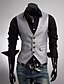 cheap Men&#039;s Trench Coat-Men&#039;s Daily Work Vests Tank Top,Solid V-neck Sleeveless Polyester