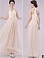 cheap Bridesmaid Dresses-Sheath / Column Straps / One Shoulder / Halter Neck Floor Length Chiffon Bridesmaid Dress with Sash / Ribbon / Pleats / Flower