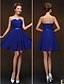 cheap Bridesmaid Dresses-Sheath / Column Straps / One Shoulder / Halter Neck Short / Mini Chiffon Bridesmaid Dress with Sash / Ribbon