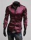 cheap Men&#039;s Dress Shirts-Men&#039;s Shirt Dress Shirt Solid Colored Classic Collar Black Purple Red Long Sleeve Plus Size Daily Work Tops Business / Spring / Fall