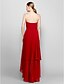 Χαμηλού Κόστους Βραδινά Φορέματα-Γραμμή Α Λουλουδάτο Φόρεμα Επίσημο Βραδινό Ασύμμετρο Αμάνικο Στράπλες Σιφόν με Λουλούδι 2024