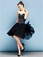 Χαμηλού Κόστους Φορέματα ειδικών περιστάσεων-Βραδινή τουαλέτα Καρδιά Μέχρι το γόνατο Τούλι Mini Me Επίσημο Βραδινό Φόρεμα με Χάντρες / Κρυστάλλινη λεπτομέρεια με TS Couture®
