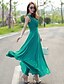 cheap Women&#039;s Dresses-Women&#039;s Going out Sophisticated Maxi Swing Dress - Solid Colored U Neck Summer White Green M L XL