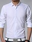 baratos Camisas masculinas de negócios-Homens Camisa Social Saia Cor Sólida Colarinho Clássico Branco Preto Roxo Melancia Verde Tropa Manga Longa Diário Trabalho Básico Delgado Blusas Negócio