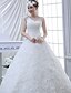 cheap Wedding Dresses-Ball Gown Wedding Dress Floor-length One Shoulder Lace / Velvet Chiffon with