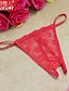 cheap Panties-Women&#039;s Lace Lace / Cotton Erotic Ultra Sexy Panty Floral Low Waist White Red Pink One-Size