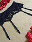 abordables Lingerie sexy-Femme Jarretelles &amp; Bretelles Vêtement de nuit Maille, Couleur Pleine Noir Taille unique