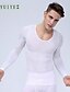 cheap Men&#039;s Briefs Underwear-YUIYE® Man Slimming Thermal Underwear Shirt Long Sleeve Body Shaper Firm Tummy Belly Bust Nylon White