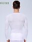 cheap Men&#039;s Briefs Underwear-YUIYE® Man Slimming Thermal Underwear Shirt Long Sleeve Body Shaper Firm Tummy Belly Bust Nylon White