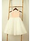 cheap Flower Girl Dresses-A-line Tea-length Flower Girl Dress - Tulle / Sequined Sleeveless Jewel with