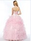 cheap Evening Dresses-Formal Evening Dress - Candy Pink Plus Sizes / Petite A-line Sweetheart Floor-length Organza