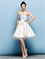 cheap Special Occasion Dresses-A-Line Cocktail Party Dress Strapless Sleeveless Knee Length Satin Tulle with Sash / Ribbon Bow(s) Criss Cross 2020