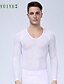 cheap Men&#039;s Briefs Underwear-YUIYE® Man Slimming Thermal Underwear Shirt Long Sleeve Body Shaper Firm Tummy Belly Bust Nylon White